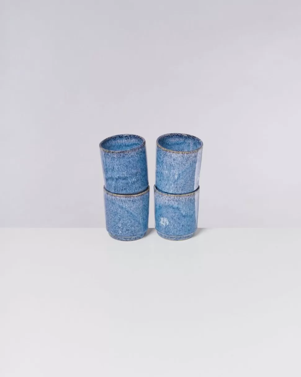 Motel a Miio Cordoama 4Er Set Becher Gros Blau Gesprenkelt | 4 Teilige Sets