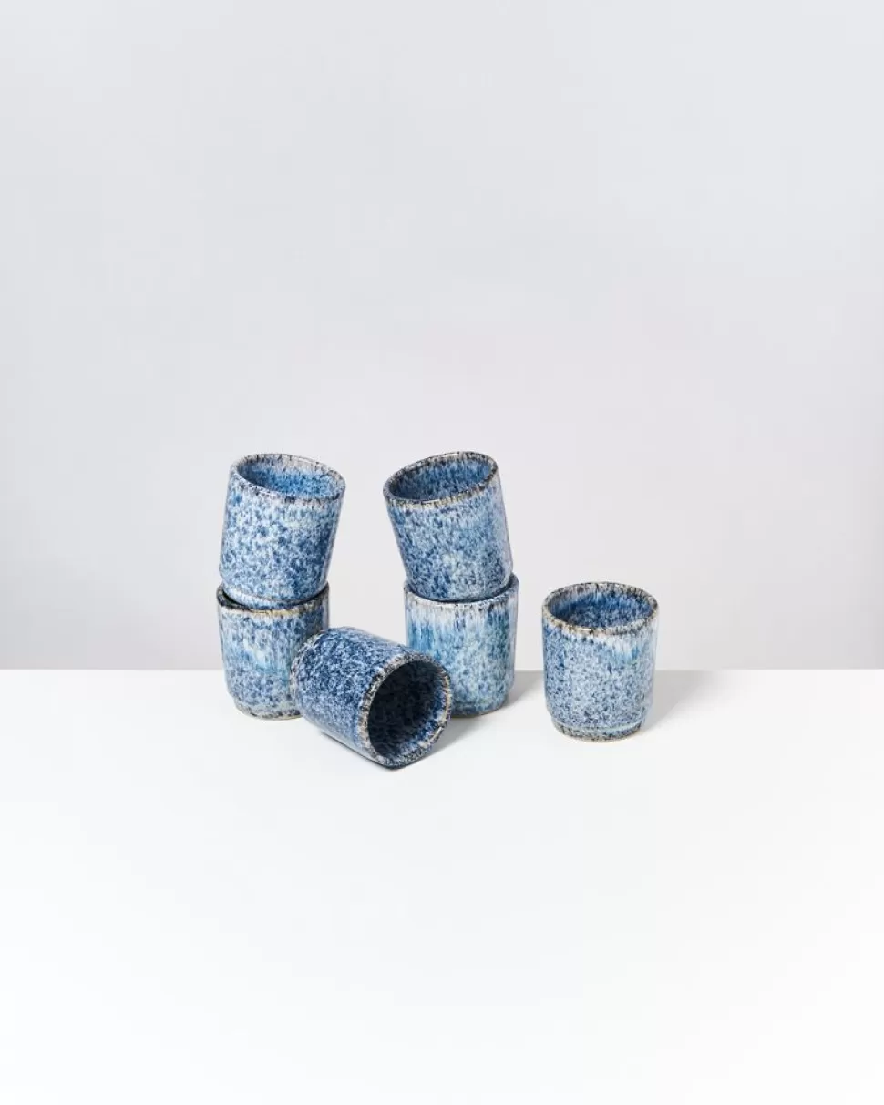 Motel a Miio Cordoama 6Er Set Becher Klein Blau Gesprenkelt | 6 Teilige Sets